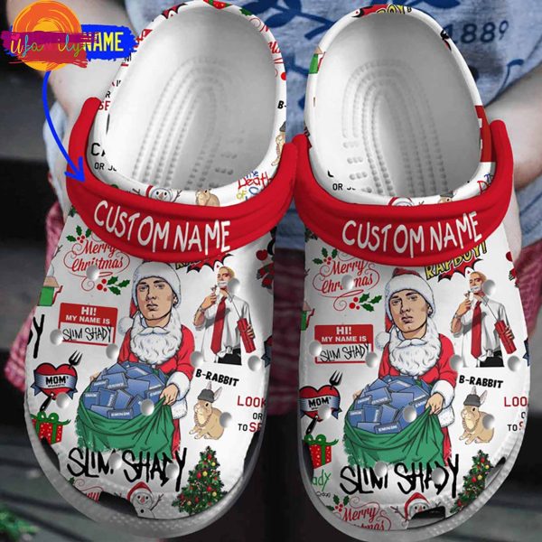 Custom Name Eminem Slim Shady Christmas Crocs