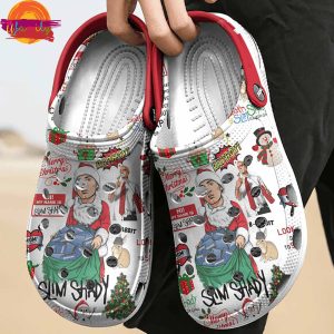 Custom Name Eminem Slim Shady Christmas Crocs 3