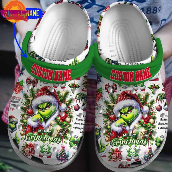 Custom Name Merry Grinchmas Christmas Crocs For Sale