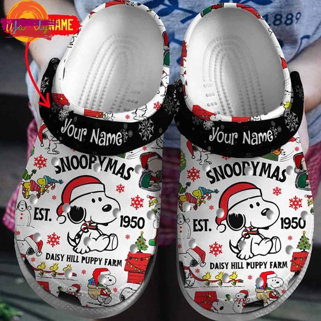 Custom Name Snoopymas Crocs Shoes