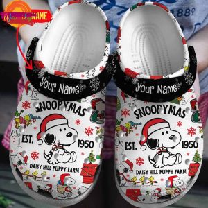 Custom Name Snoopymas Crocs Shoes 1