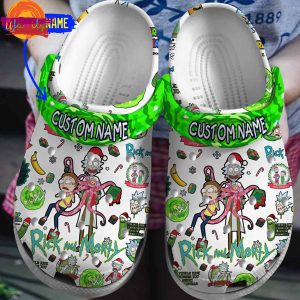 Custom Rick and Morty Christmas Crocs For Sale 1