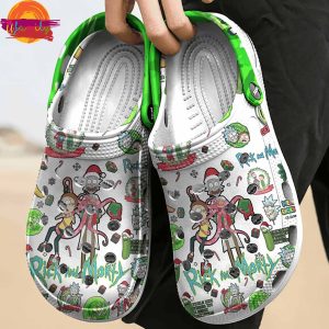 Custom Rick and Morty Christmas Crocs For Sale 3