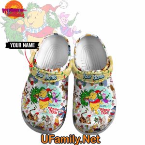 Custom Winnie The Pooh Christmas Crocs For Sale