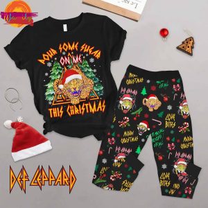 Def Leppard Christmas T Shirt Pajama Set For Family