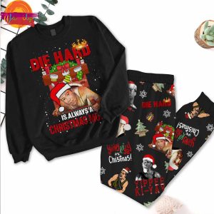 Die Hard Is Away Is A Christmas Movie Long Sleeve Pajama