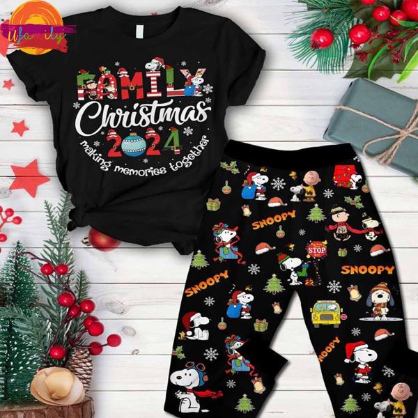 Family Christmas 2024 Snoopy T Shirt Pajama Set