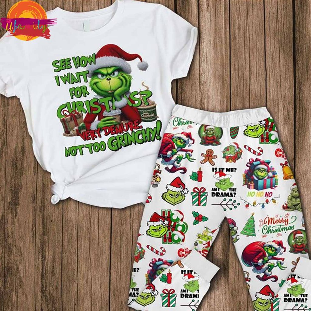 Grinch Christmas 2025 T Shirt Pajama Set