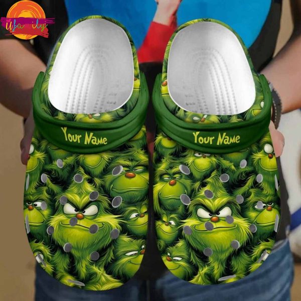 Grinch Face Pattern Crocs Shoes Custom Clogs