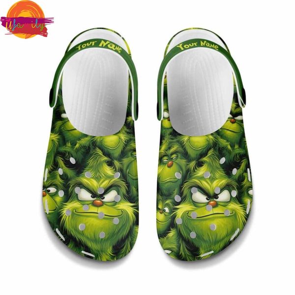 Grinch Face Pattern Crocs Shoes Custom Clogs