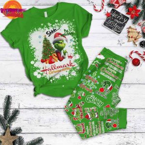 Grinch Hallmark Movie Christmas Pajama Set 1