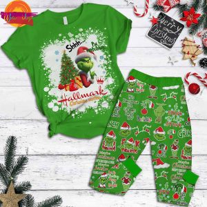 Grinch Hallmark Movie Christmas Pajama Set 5