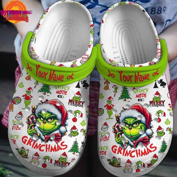 Grinch Mode ON Merry Christmas Crocs For Family