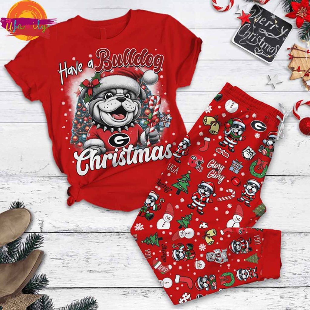 Have A Bulldogs Christmas NCAA T Shirt Pajama Set