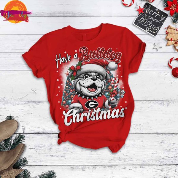 Have A Bulldogs Christmas NCAA T Shirt Pajama Set