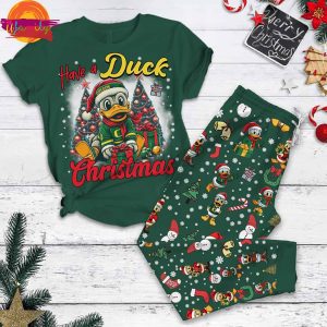 Have A Duck Christmas NCAA T Shirt Pajama Set