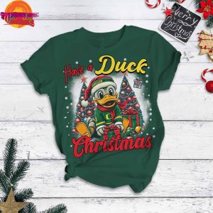 Have A Duck Christmas NCAA T Shirt Pajama Set