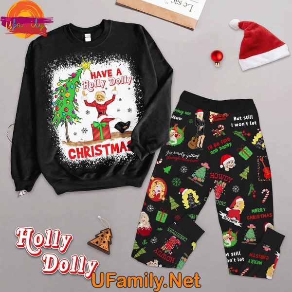 Have A Holly Dolly Christmas Long Sleeve Pajama Set For Adults