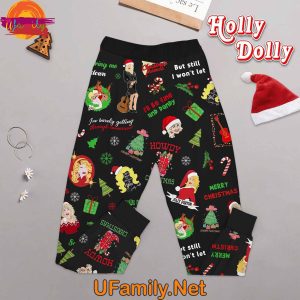 Have A Holly Dolly Christmas Long Sleeve Pajama Set For Adults 3