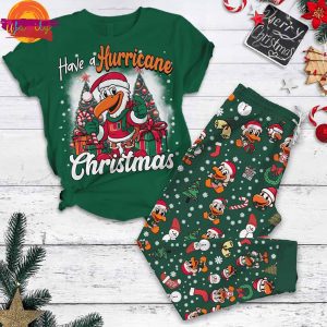 Have A Hurricanes Christmas NCAA T Shirt Pajama Set 1