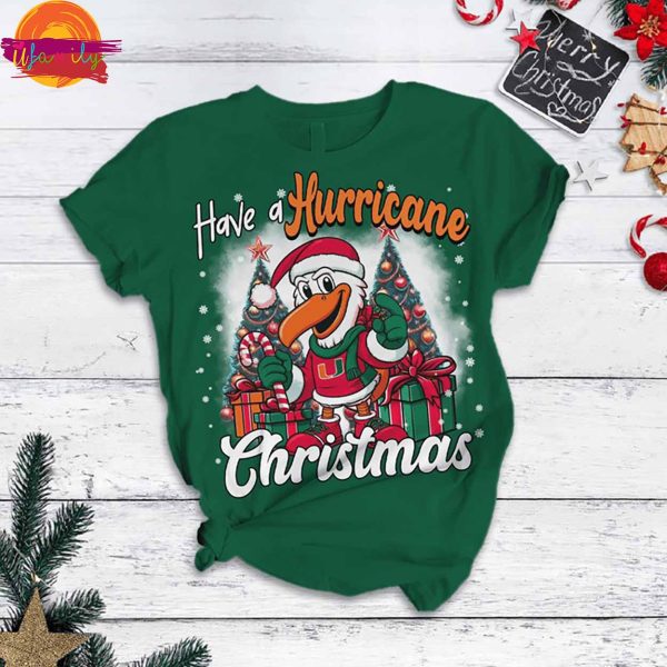 Have A Hurricanes Christmas NCAA T Shirt Pajama Set