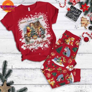 Honey Snow And Friends Make Perfect Christmas Winnie The Pooh T Shirt Pajama Set