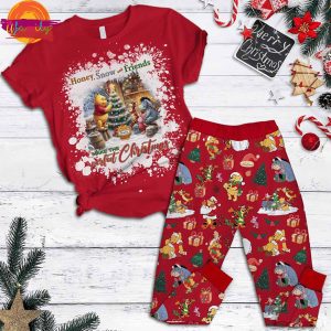 Honey Snow And Friends Make Perfect Christmas Winnie The Pooh T Shirt Pajama Set 4