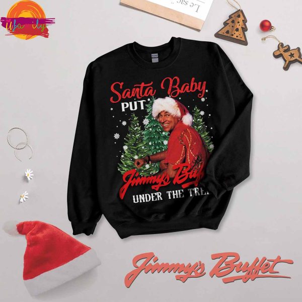 Jimmy Buffett Santa Put Buffett Under The Christmas Tree Long Sleeve Pajama Set