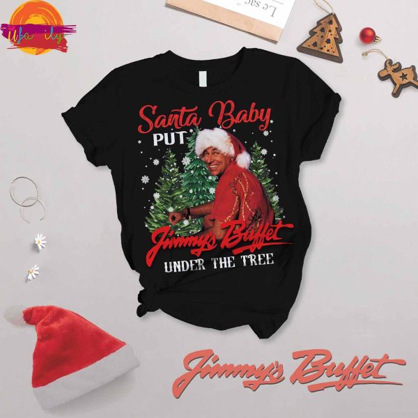 Jimmy Buffett Santa Put Buffett Under The Christmas Tree T Shirt Pajama Set