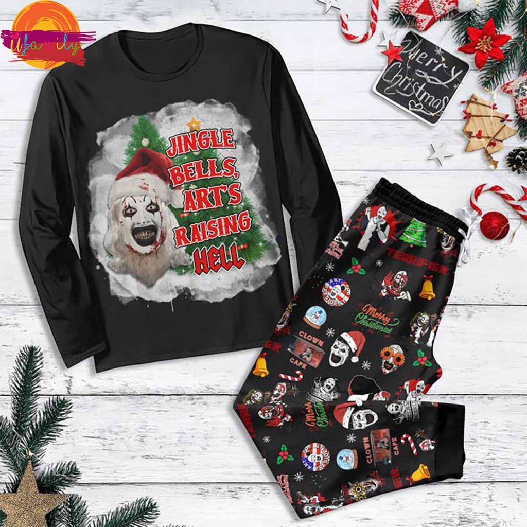 Jingle Bells Arts Raising Hell Art The Clown Christmas Long Sleeve Pajama Set