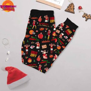 Kansas City Chiefs Grinchmas NFL Long Sleeve Pajama Set 3