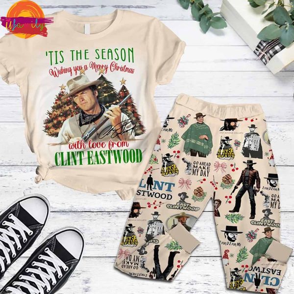 Merry Christmas Clint Eastwood T Shirt Pajama Set