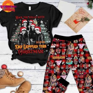 Merry Christmas Def Leppard T Shirt Pajama Set 1