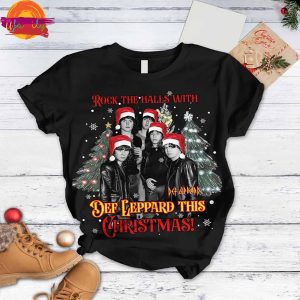 Merry Christmas Def Leppard T Shirt Pajama Set 2