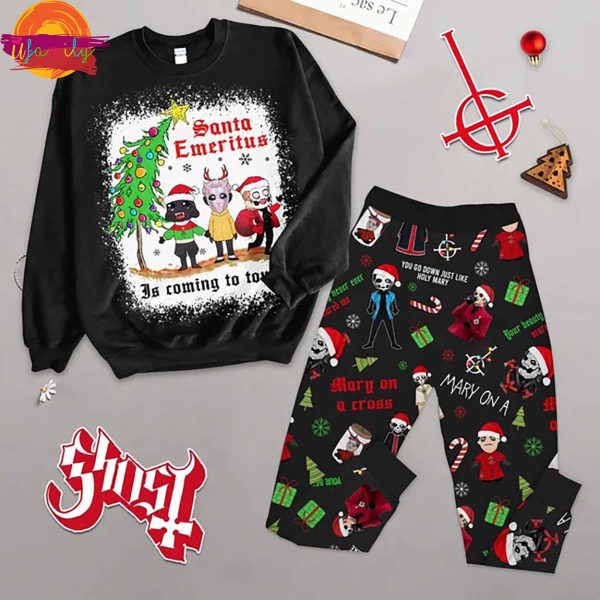 Merry Christmas Ghost Band Long Sleeve Pajama Set