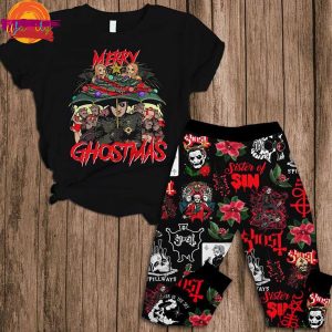 Merry Christmas Ghost Band T Shirt Pajama Soft Fabric