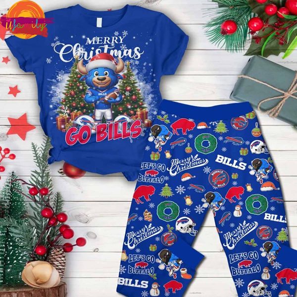 Merry Christmas Go Bills Buffalo Bills T Shirt Pajama Set