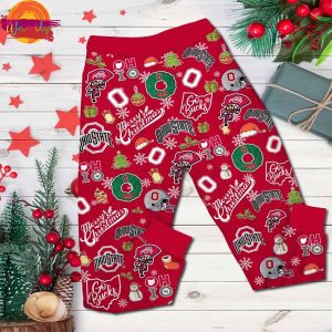 Merry Christmas Go Bucks Ohio State Buckeyes Pajama Christmas 3