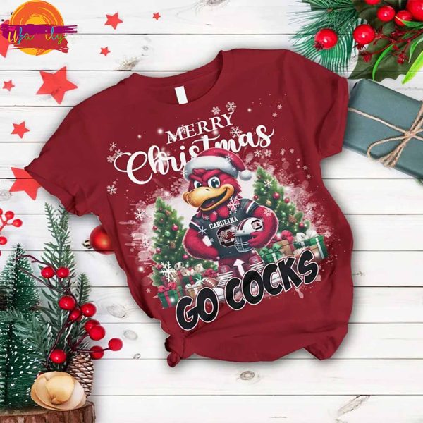 Merry Christmas Go Cocks South Carolina Gamecocks T Shirt Pajama Set