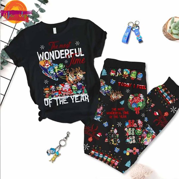 Merry Christmas Inside Out T Shirt Pajama Set