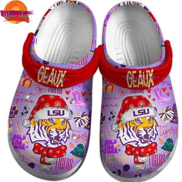 Merry Christmas NCAA Football Lsu Tigers Crocs