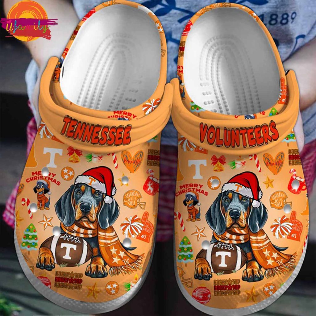 Merry Christmas NCAA Football Tennessee Volunteers Crocs