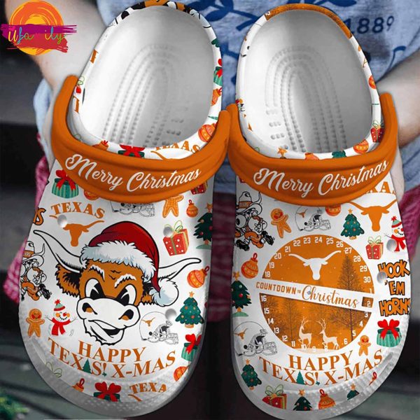 Merry Christmas NCAA Football Texas Longhorns Crocs