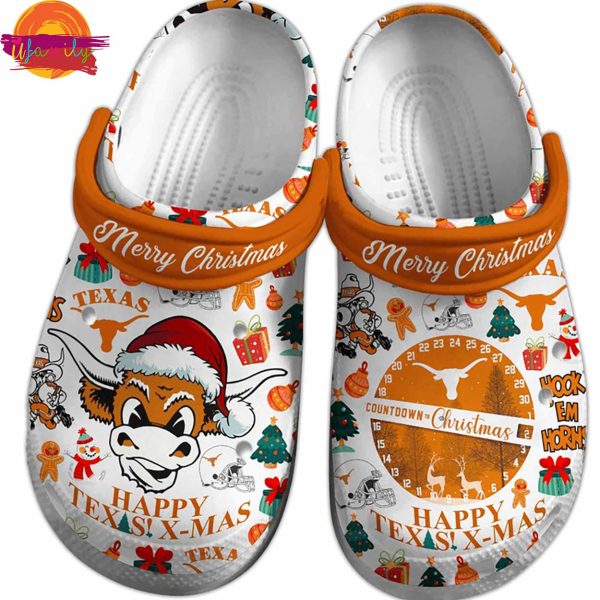 Merry Christmas NCAA Football Texas Longhorns Crocs