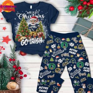 Merry Christmas Notre Dame Irish T-Shirt Pajama Set