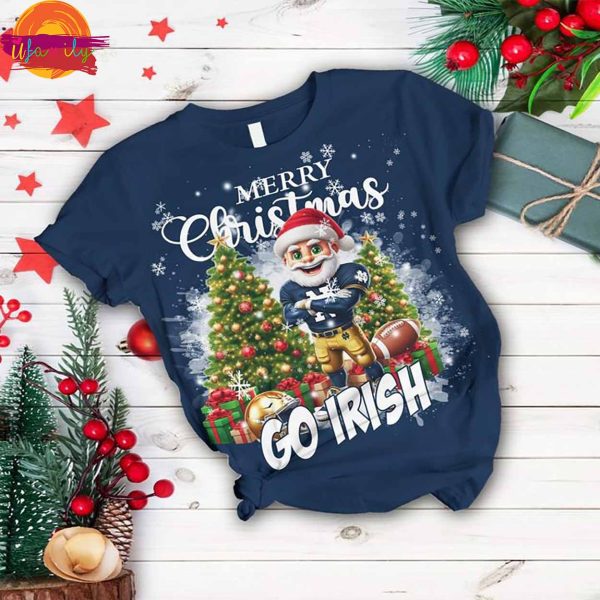 Merry Christmas Notre Dame Irish T-Shirt Pajama Set