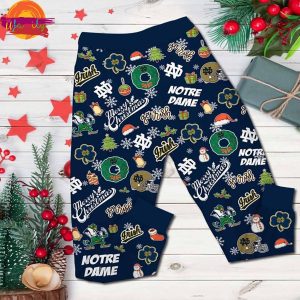 Merry Christmas Notre Dame Irish T Shirt Pajama Set 3