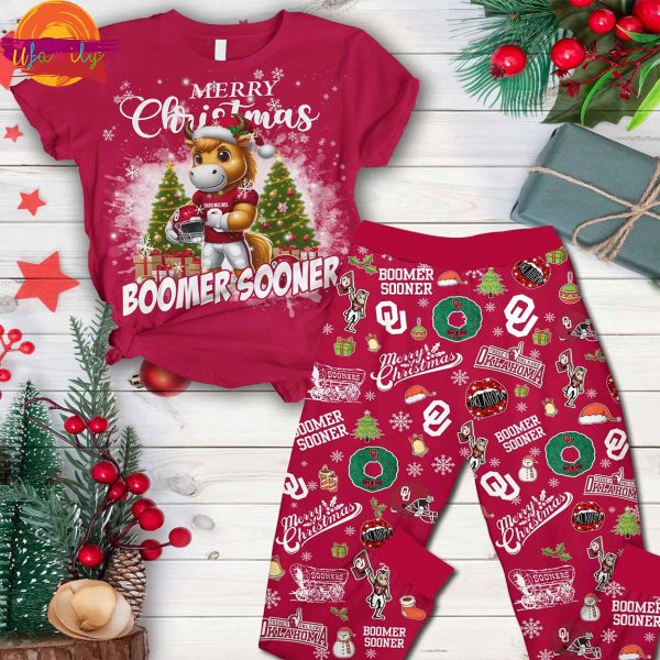 Merry Christmas Oklahoma Boomer Sooner T Shirt Pajama Set