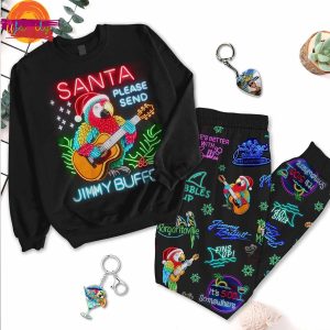 Merry Christmas Santa Jimmy Buffett Long Sleeve Summer Pajamas