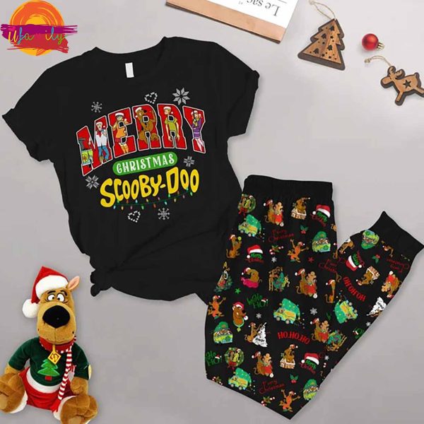 Merry Christmas Scooby-Doo T Shirt Pajama Set  For Adults And Kid